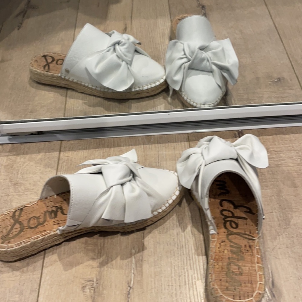 White bow Sam Edelman mules - Picture 3 of 7